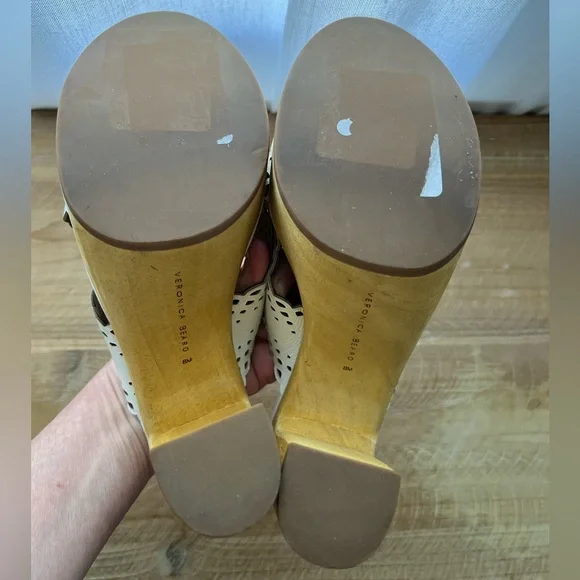 Veronica Beard Gaynor Platform Leather Sandals In White Size 8 New - Picture 8 of 13